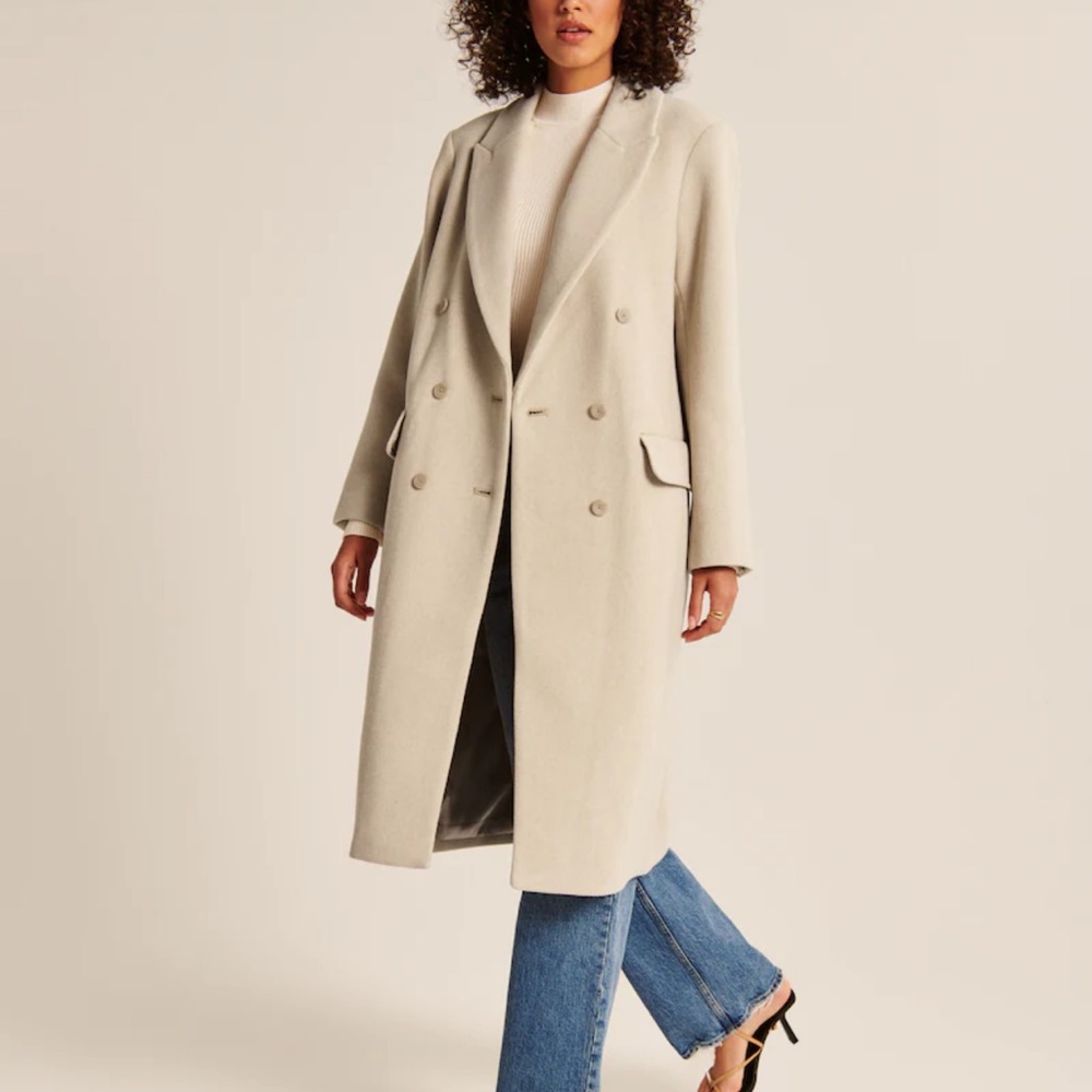 Wool Double breasted Peacoat XLT Abercrombie NWT